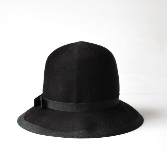 1950s Henry Pollack jet black felted wool hat main image 6